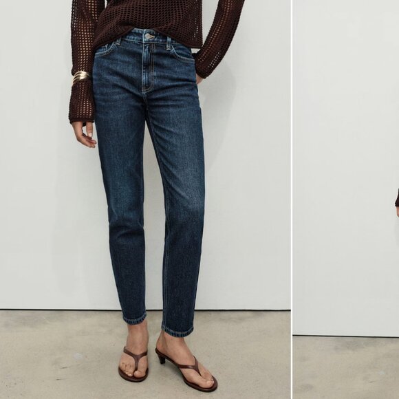 MNG | Mango New Mom Jeans - Blue Denim Jeans - Picture 1 of 8